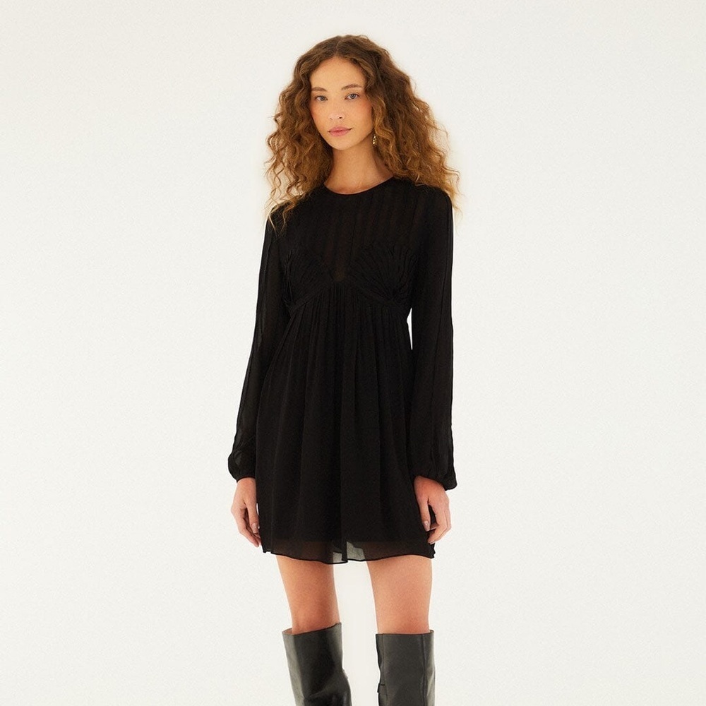 Farm Rio: Black Shell Mini Dress - Picture 1 of 9